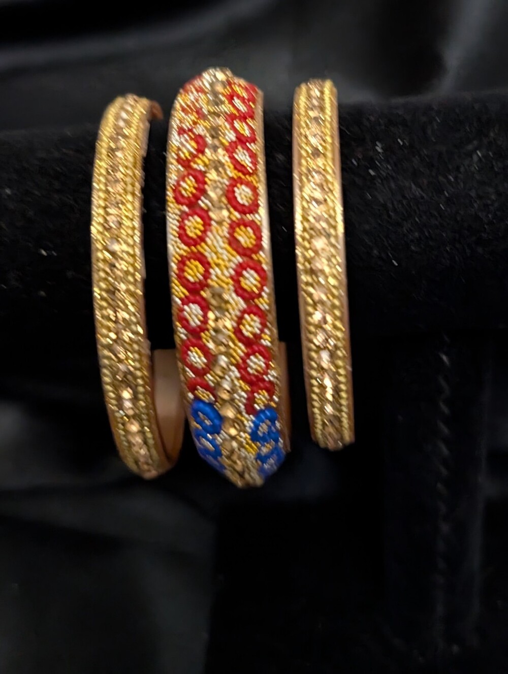 #47. Set Of Color Rhinestone Bangles 2.4" - Picture 3 of 4
